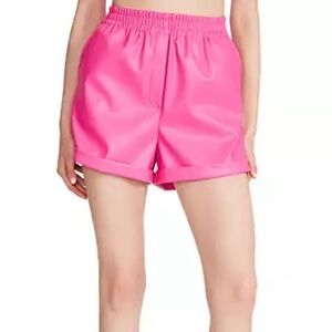 Steve Madden NWT Fuchsia Pink Faux Leather Cuffed Shorts